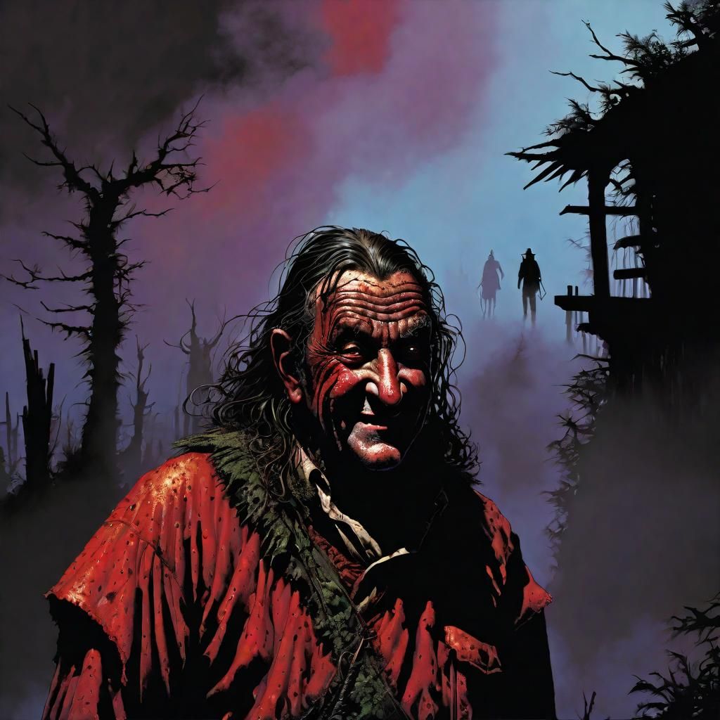 Horror Art: Leper Serial Killer with Creepy Smile