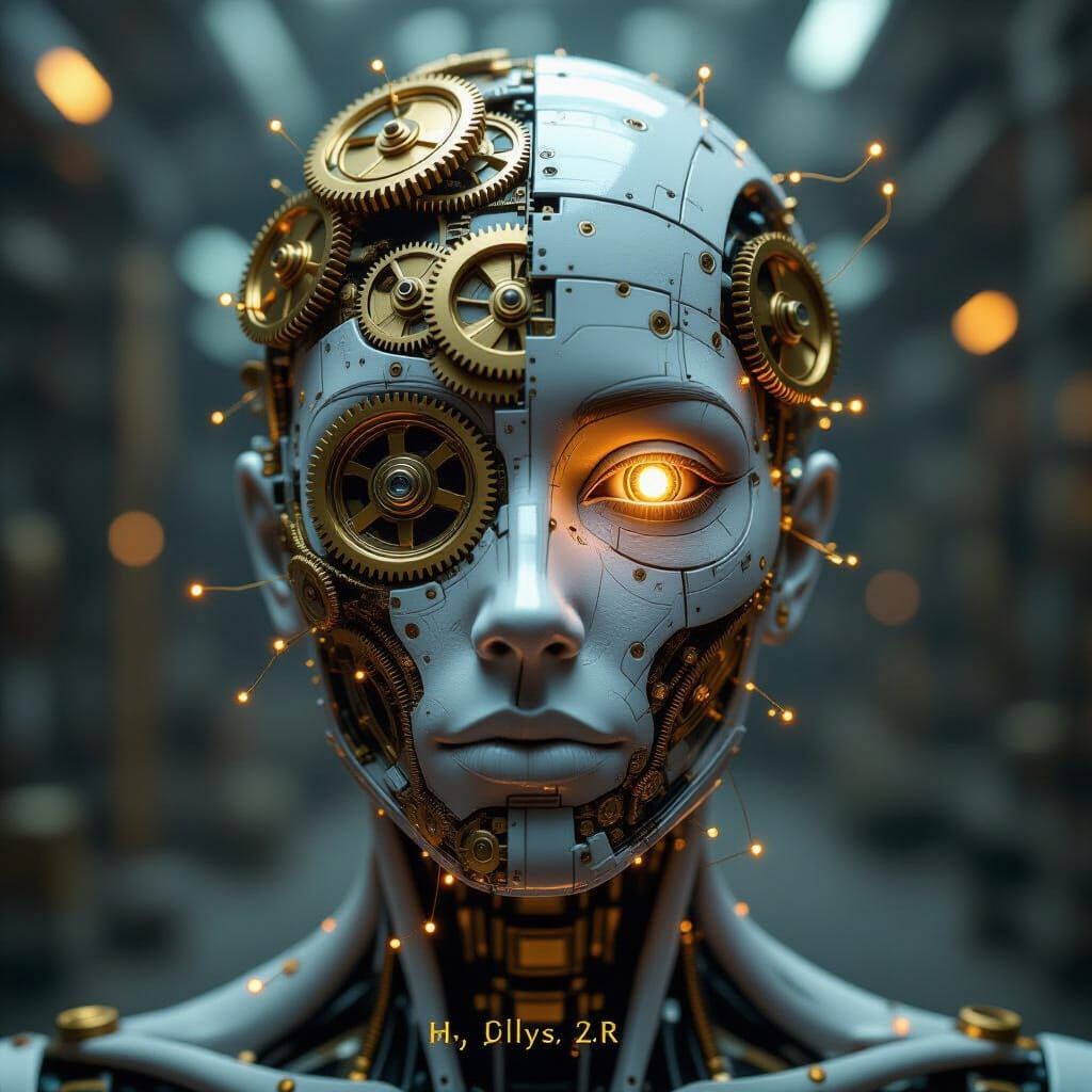 Surreal Clockwork Face Fuses Humanity and Machine