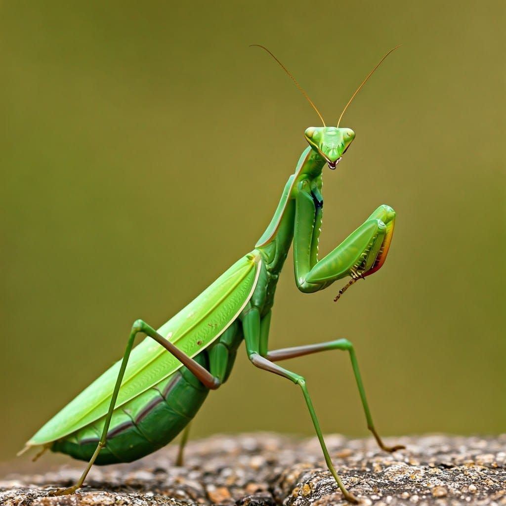 Neon Praying Mantis Dance: Wildlife Photography