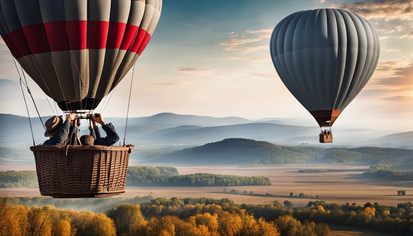 Traveler's View: Hot Air Balloon Over Mysterious Lands