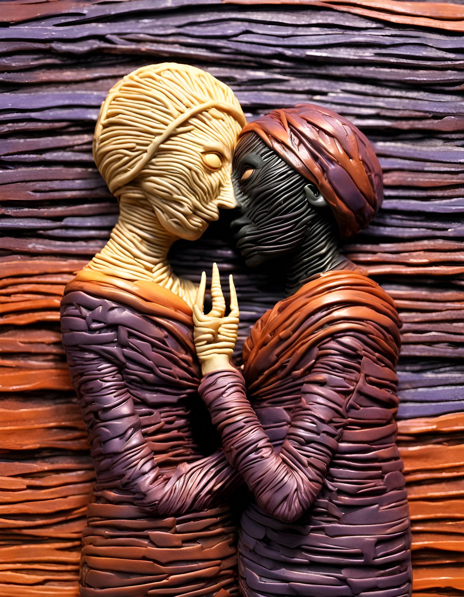 Organic Fiber Bridge over Polymer Clay Structure