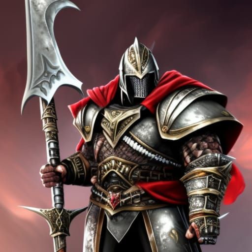 Chaos Warrior in Warhammer Fantasy Battle, Digital Art