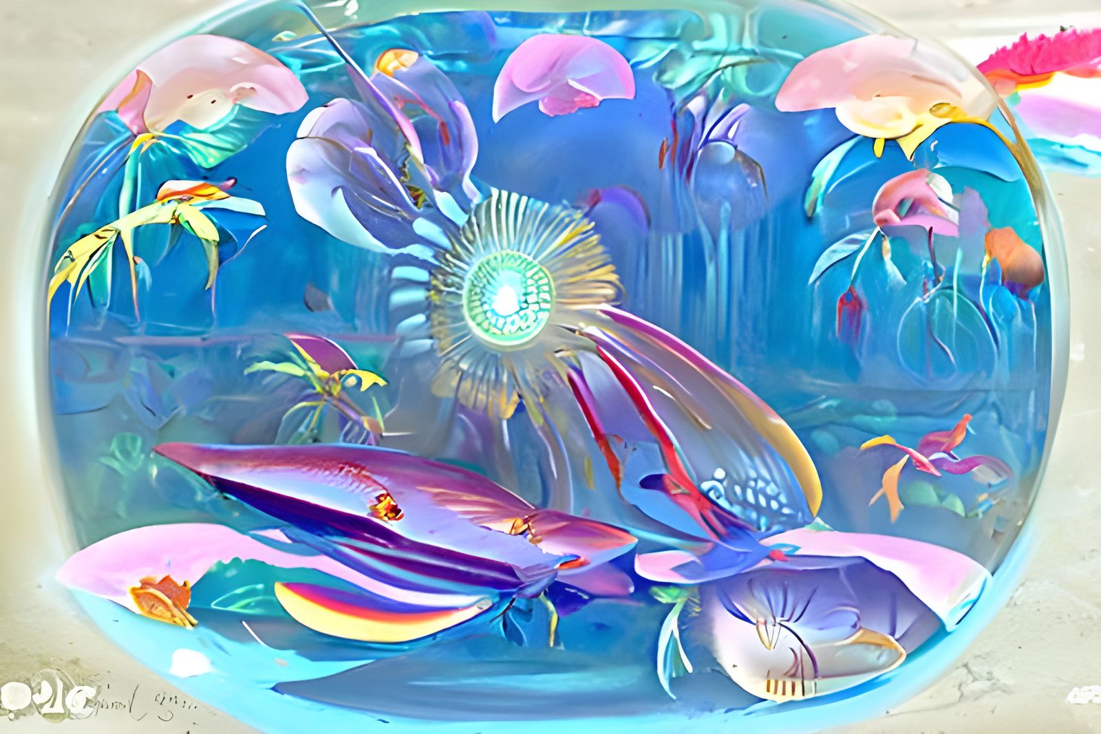 Tropical Fish in Lagoon: Surreal Digital Illustration