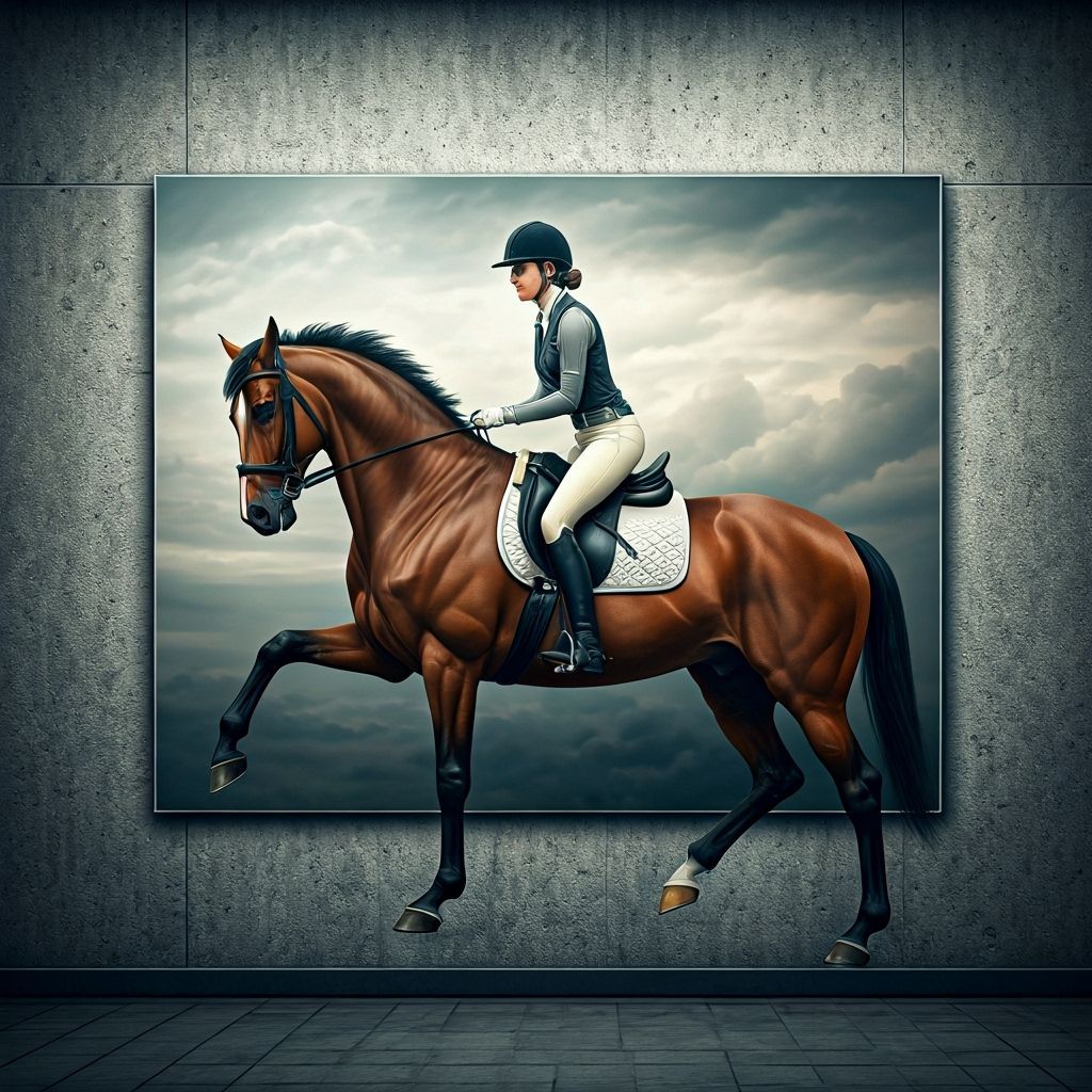 Equestrian Jumps Wall in Hyperrealistic 3D Style