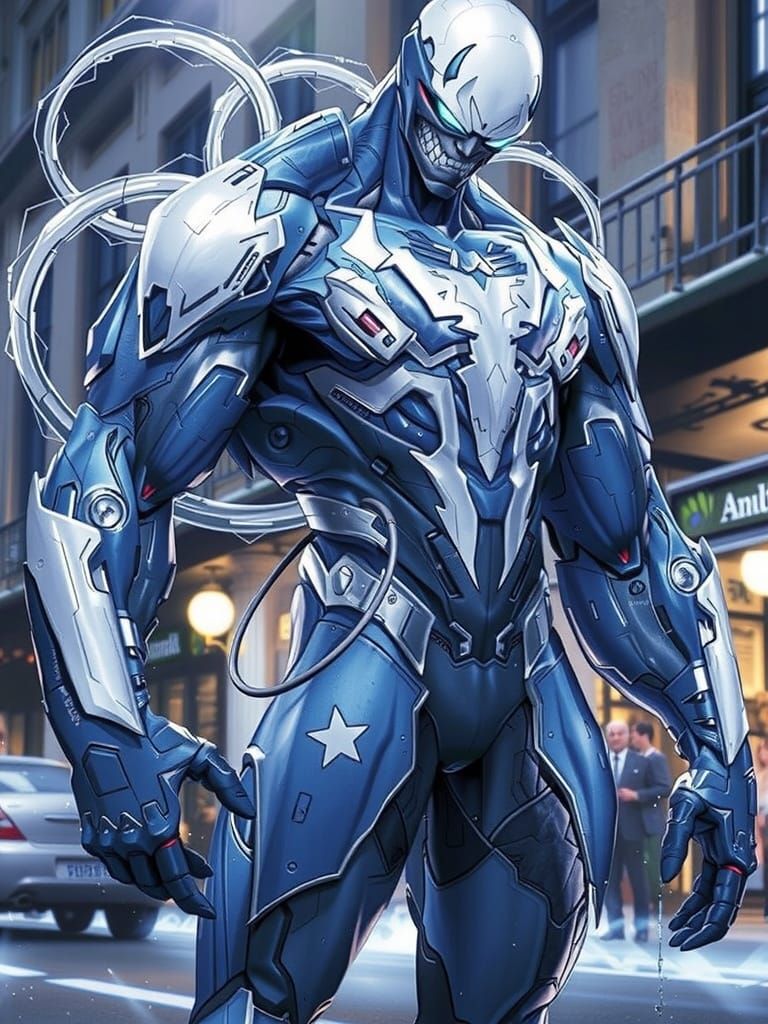 Mystical Figure with Glowing Venom in Cyberpunk Style