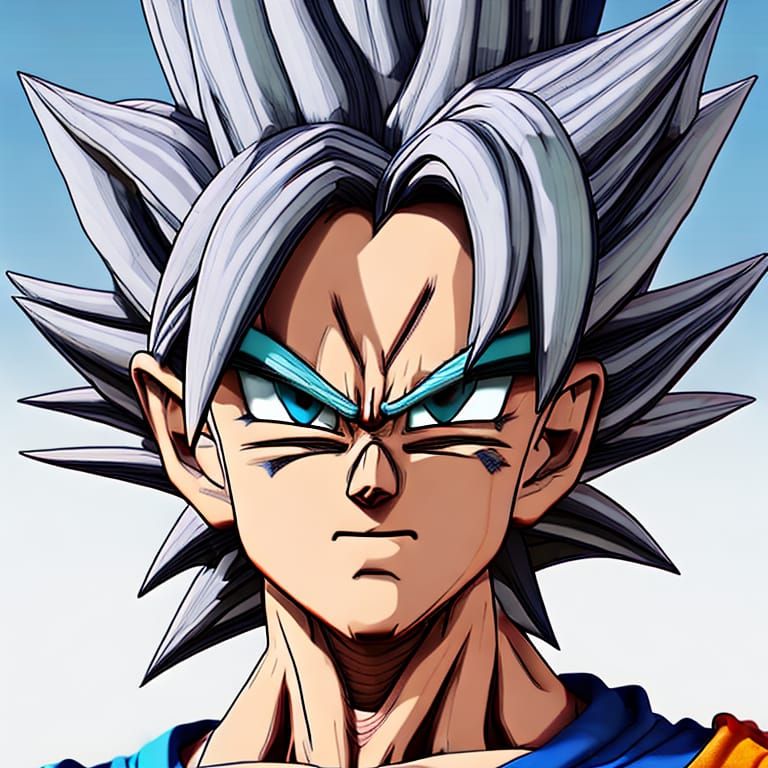 Hyperrealistic CGI Portrait of Son Goku Super Saiyan IV