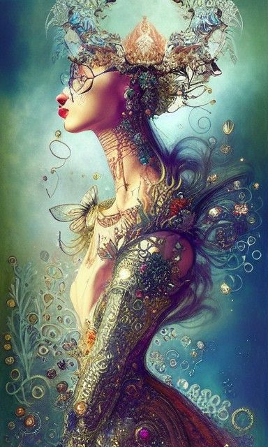 Fantasy Perfume Bottles in Elaborate Collage Photoillustrati...