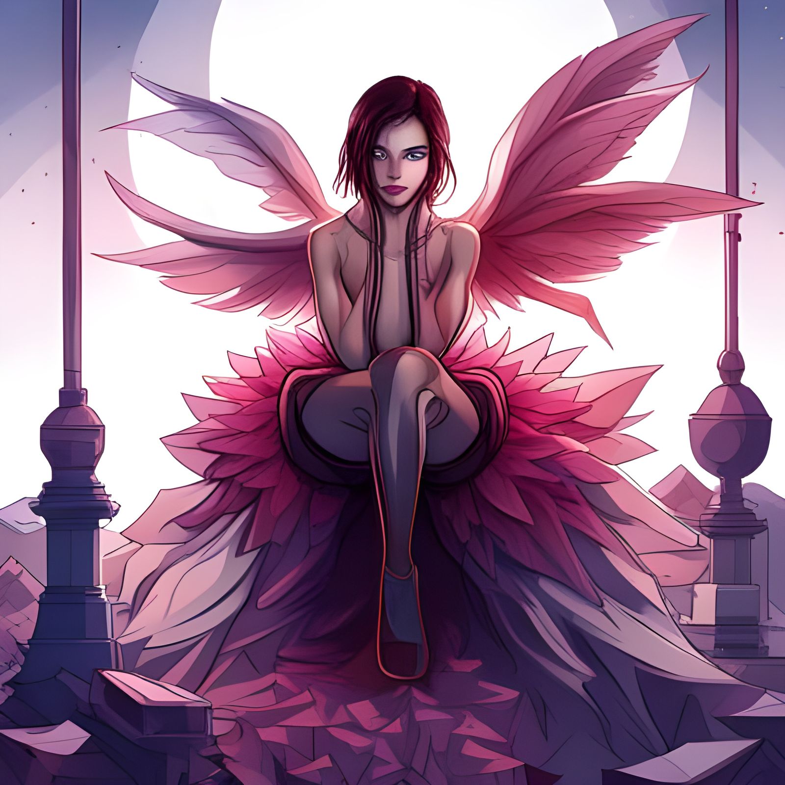 Vampire in Maximalist Room: Digital Fantasy Art