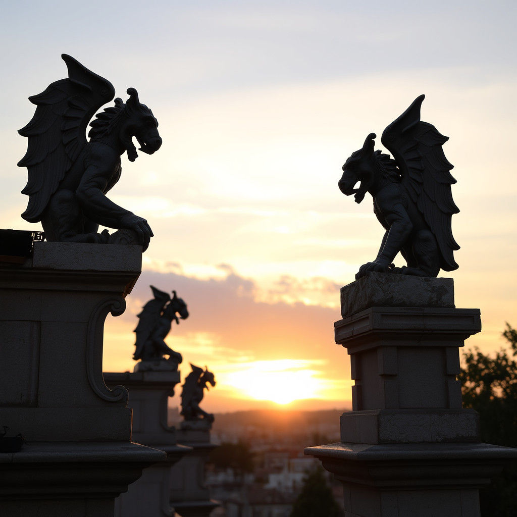 Spanish Gargoyles in Sunrise Light