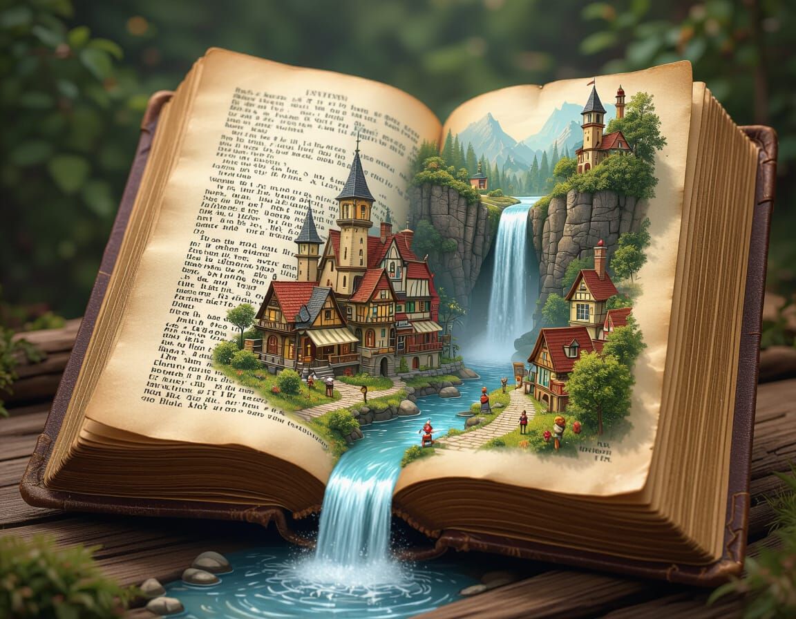 Miniature Pixar City in Open Book