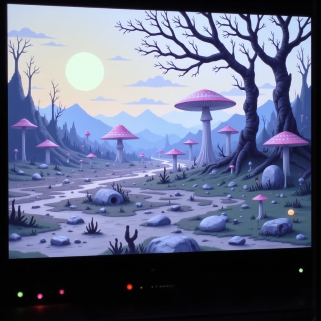 Magical Bioluminescent Forest at Dusk