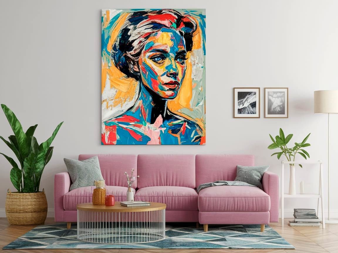 Abstract Female Bodyscape in Impasto Style