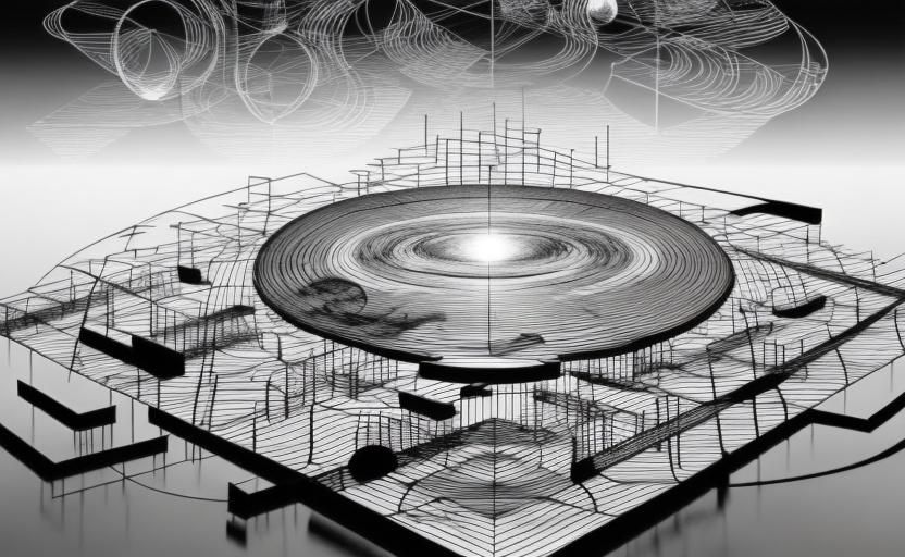 Experimental Graphic Score in Patent Illustration Style