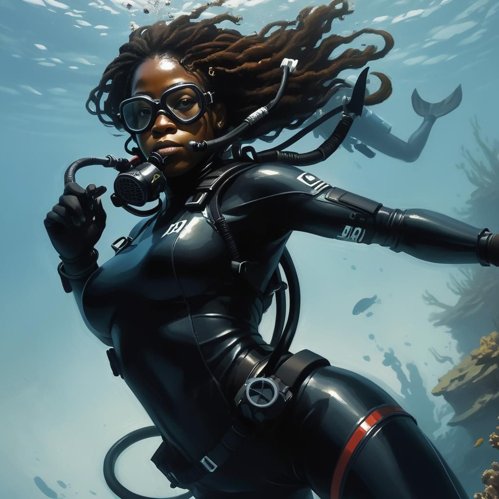 Sinister Scuba Diver in Greg Rutkowski Style