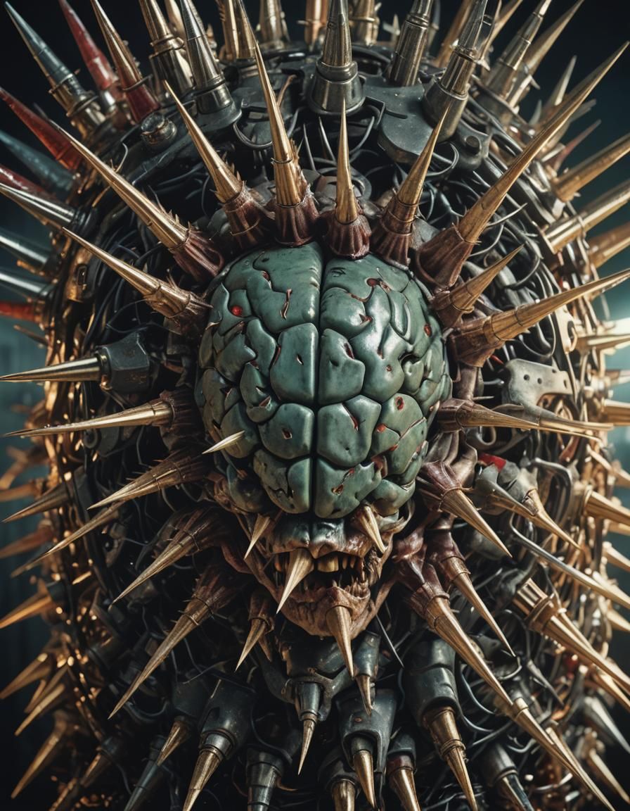 Spiked Brain: Cinematic Film Still