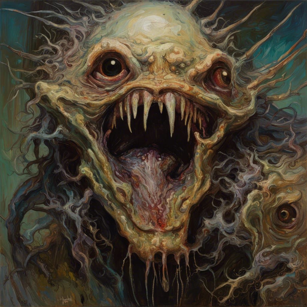 Horrifying Disfigured Monster Oil Painting
