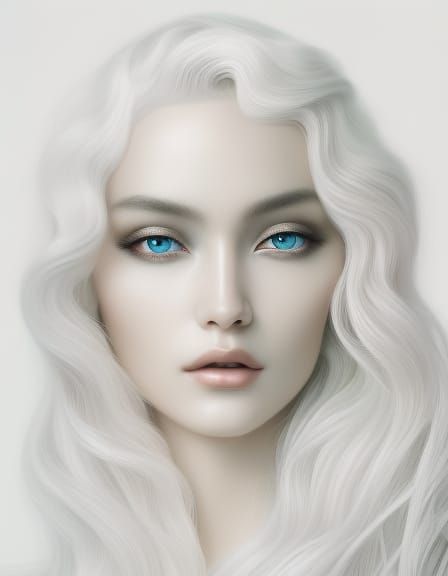 Intricate Snow Queen Portrait in Hyperdetailed Style