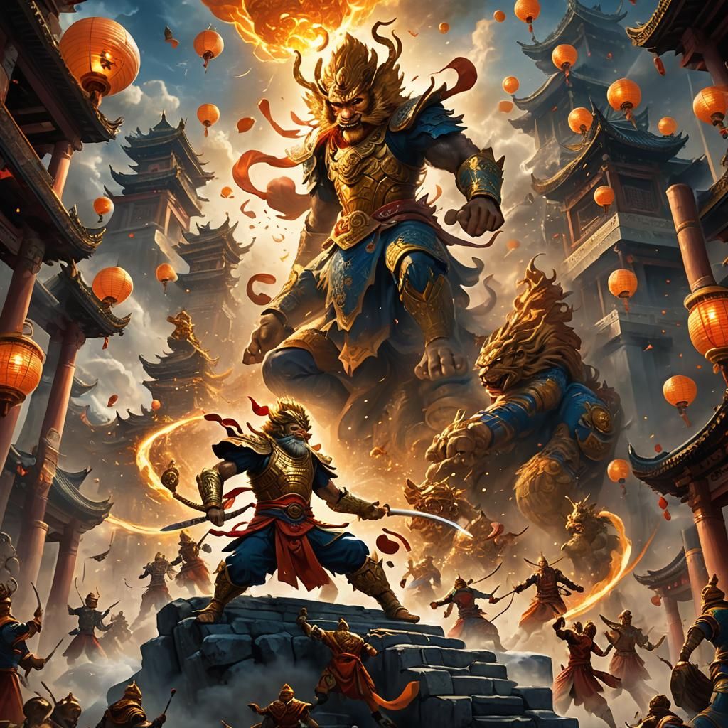 Sun Wukong's Epic Battle at Sky Temple