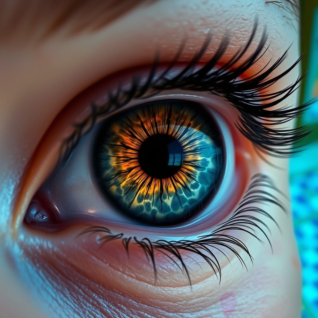 Surreal Eye Close-Up: Swimming Pool Iris