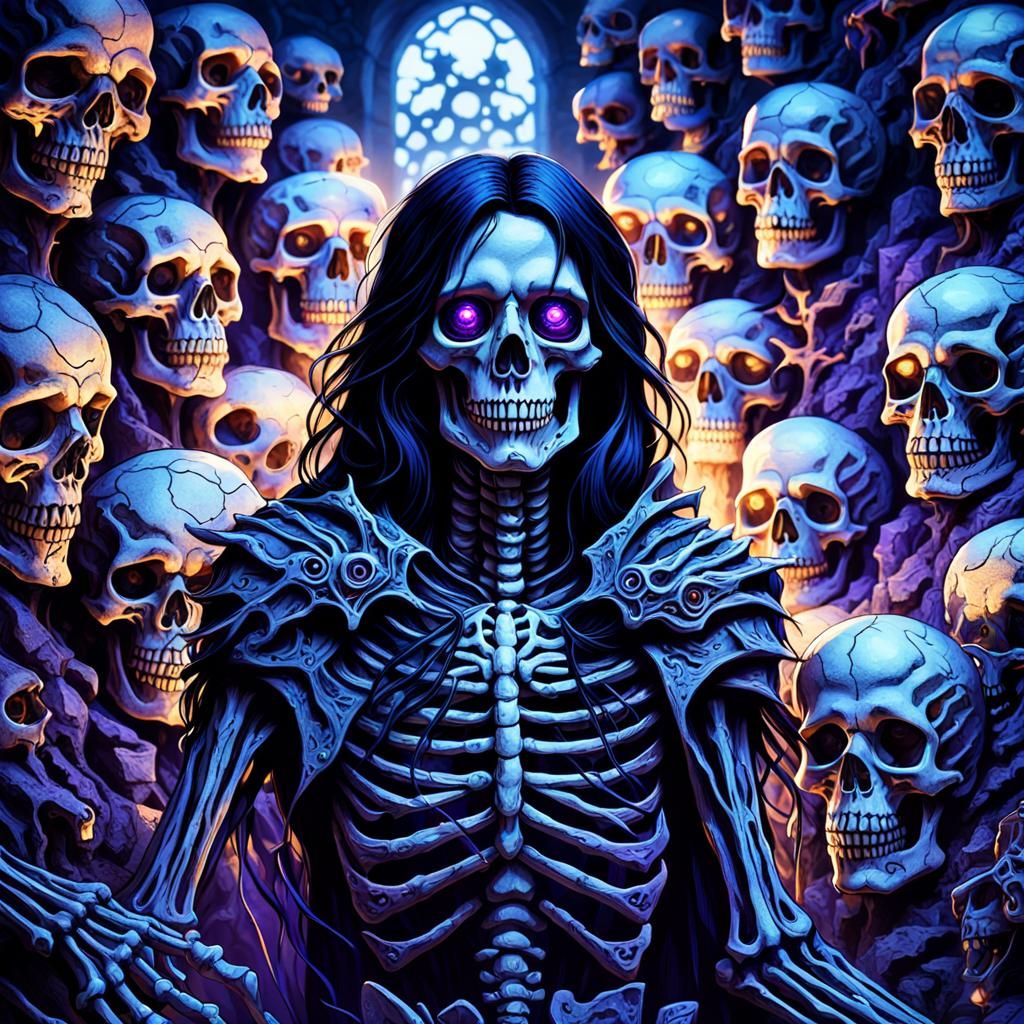 Mystical Necromancer in a Dark Fantasy Scene