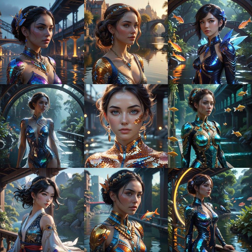 Hyper Realistic Portrait of a Woman in Futuristic Attire