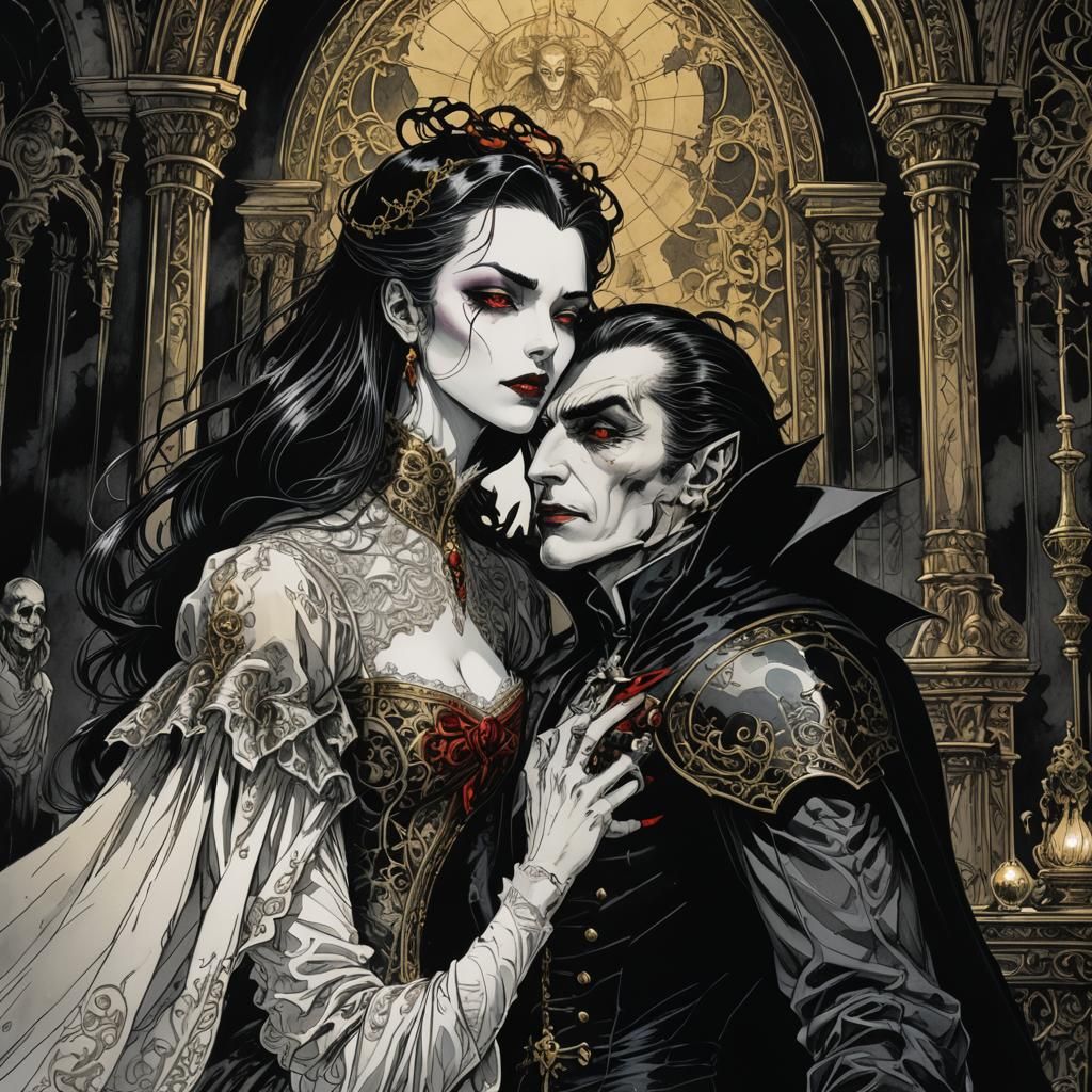 Dark Fantasy Dracula Manga in Gothic Chiaroscuro