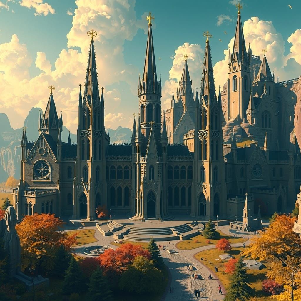 Ethereal Monastery at Dusk