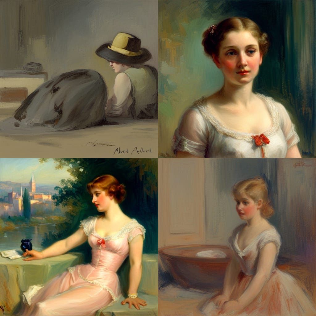Academic Portraiture in Oil Painting Style