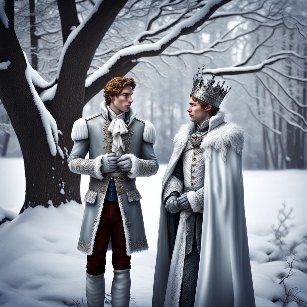 Prince Charming and Snow White in Hyperrealistic Style