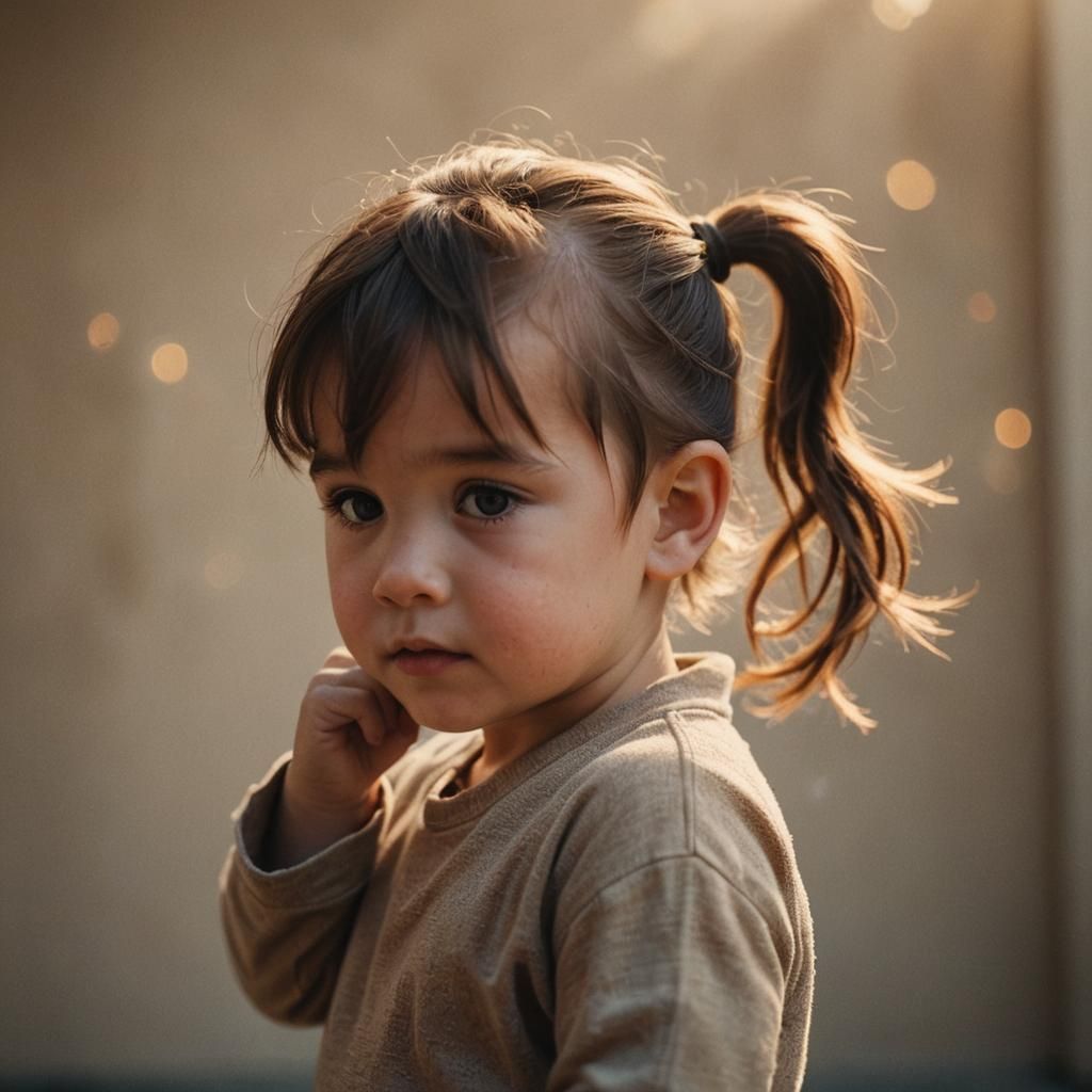Boy Peeks Through Hands in Cinematic Still