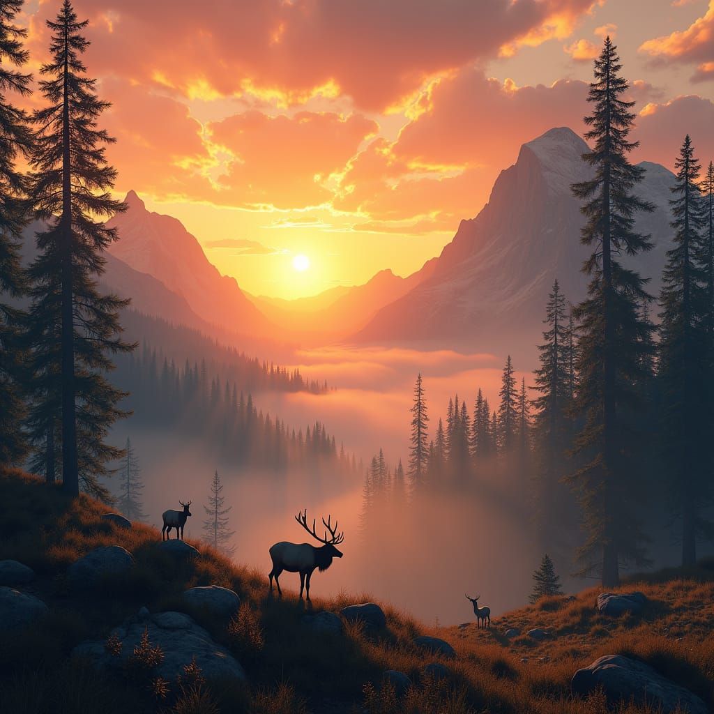 Wild West Sunrise: A Digital Matte Painting