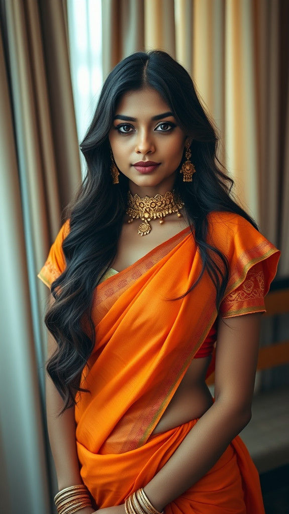 Elegant Indian Woman Portrait in Traditional Style