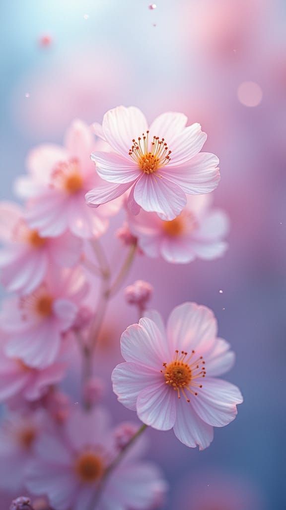 Surreal Floral Dreamscape in Neon Pastels