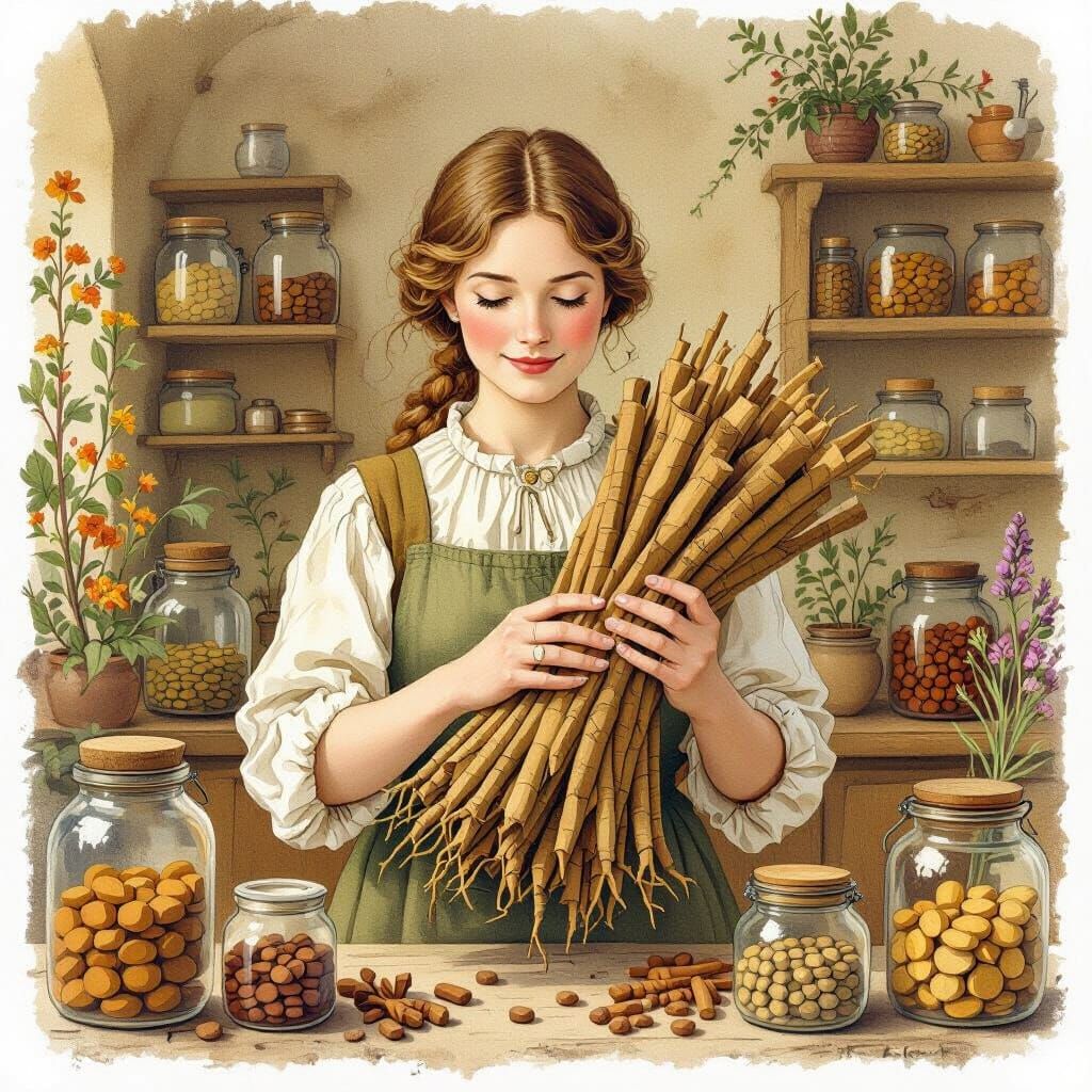 Apothecary Woman with Liquorice Roots, Potter Style