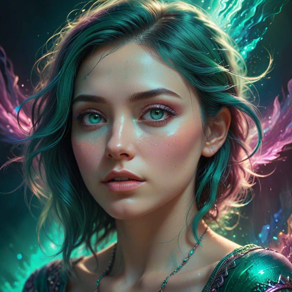 Artist Painting Her Soul: Hyper-Realistic Fantasy Art