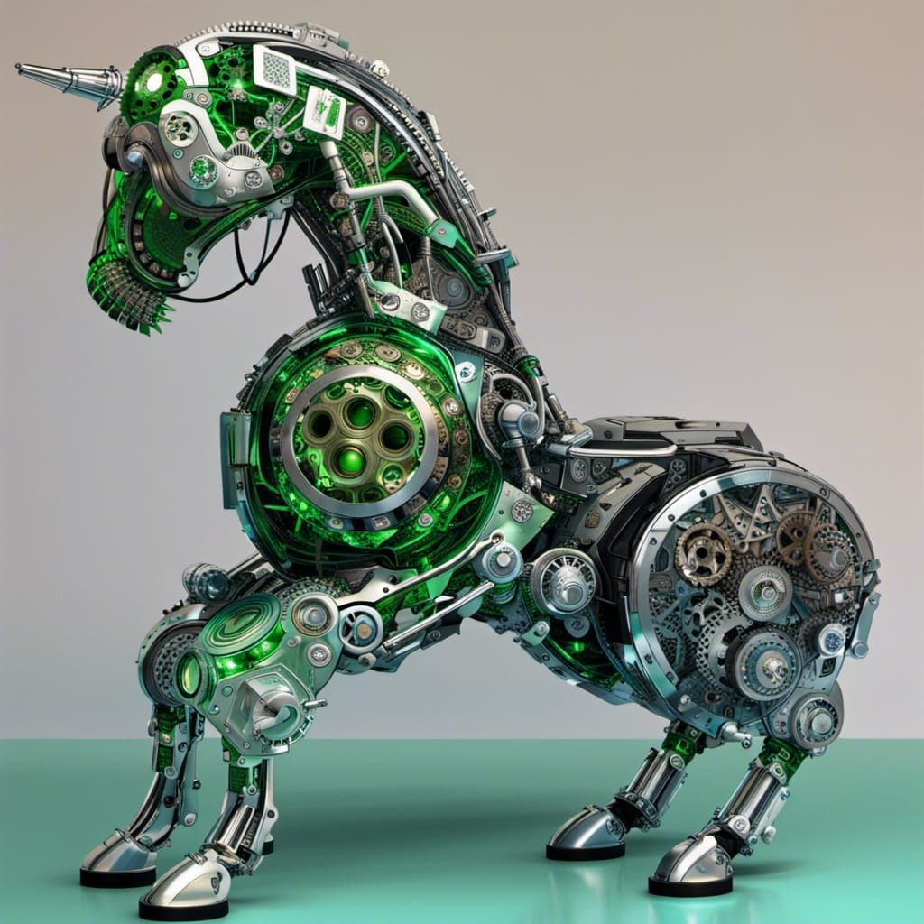Robotic Centaur with LED Lights and Chrome Details