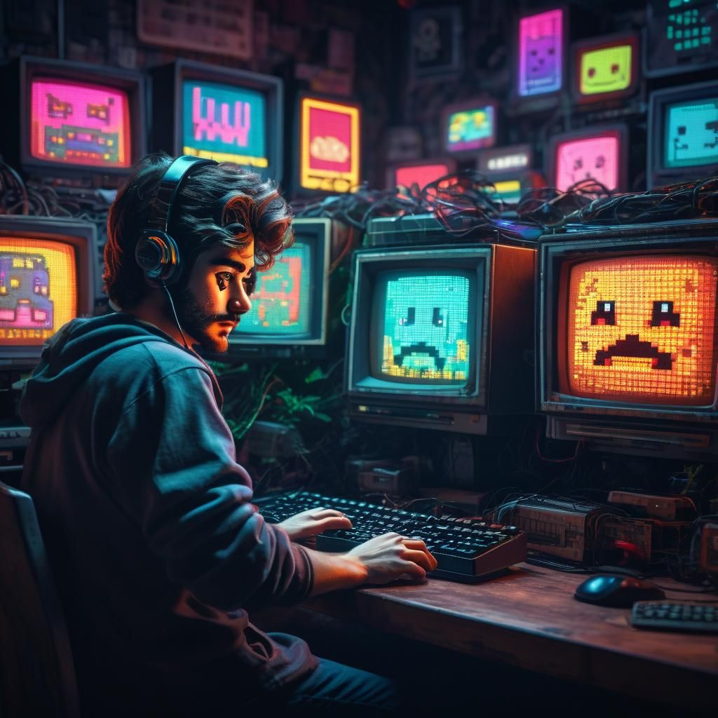 Retro 8-Bit Pixelated Character Portrait