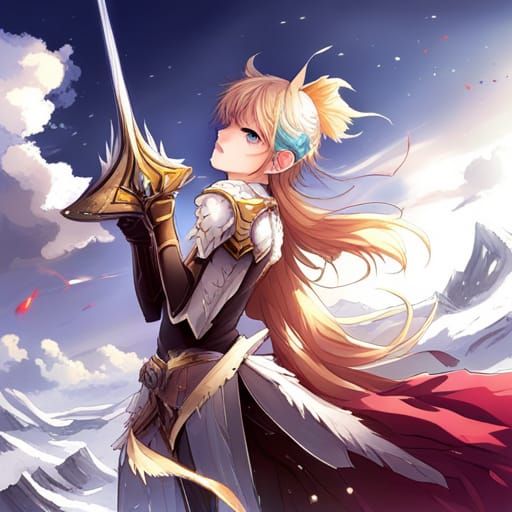 Swan Knight in Anime Art Style
