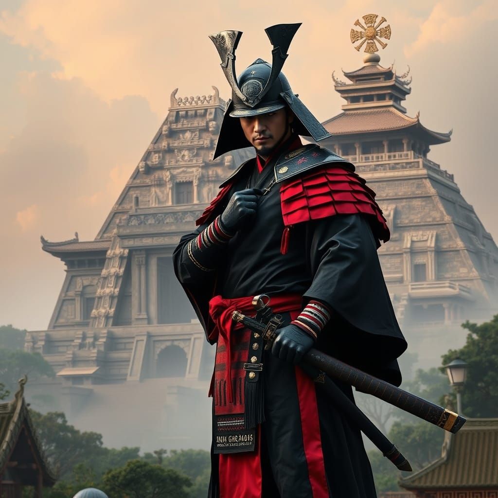Chinese Samurai at Angora Watt Temple and Gisha Pyramid