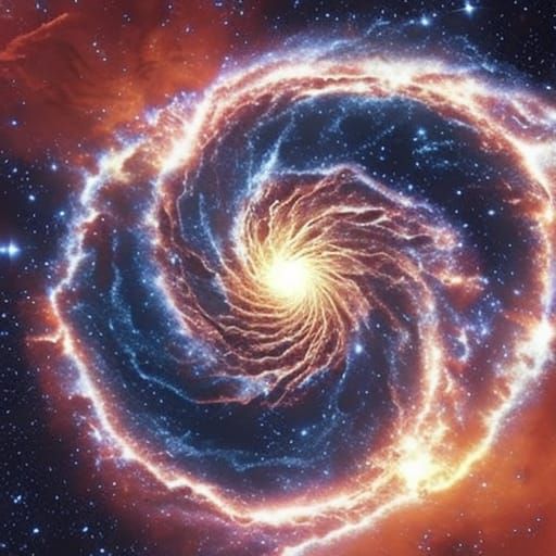 Giant Spiral Stars in Breathtaking Nebula