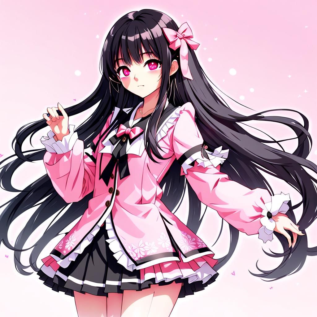 K-Pop Idol Wonyoung in Anime Style