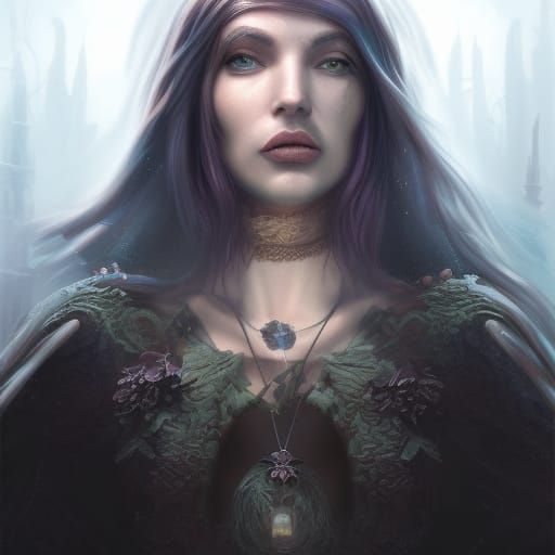 Detailed Witch Fantasy Concept Art in Deep Color