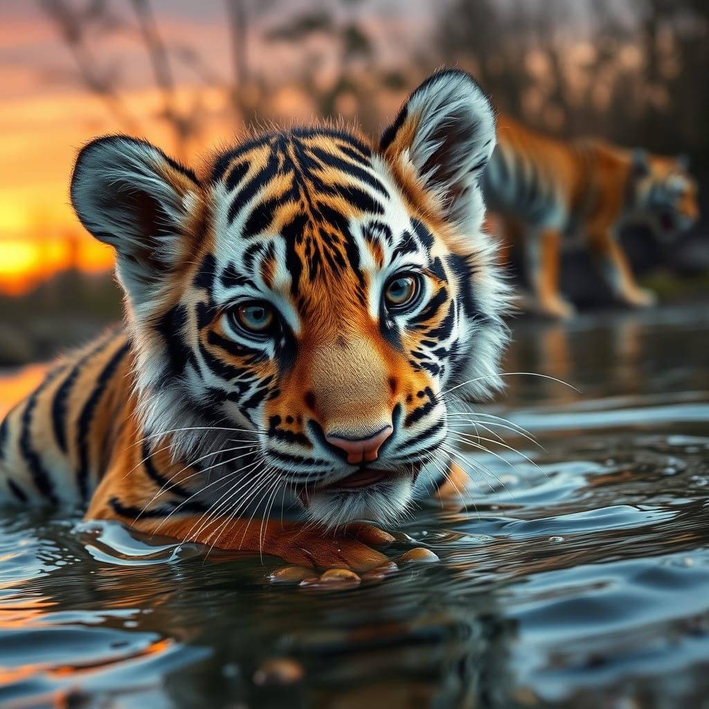 close-up photo of baby tiger