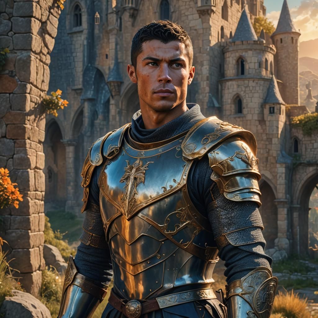 Cristiano Ronaldo as Medieval Knight in Fantasy Art