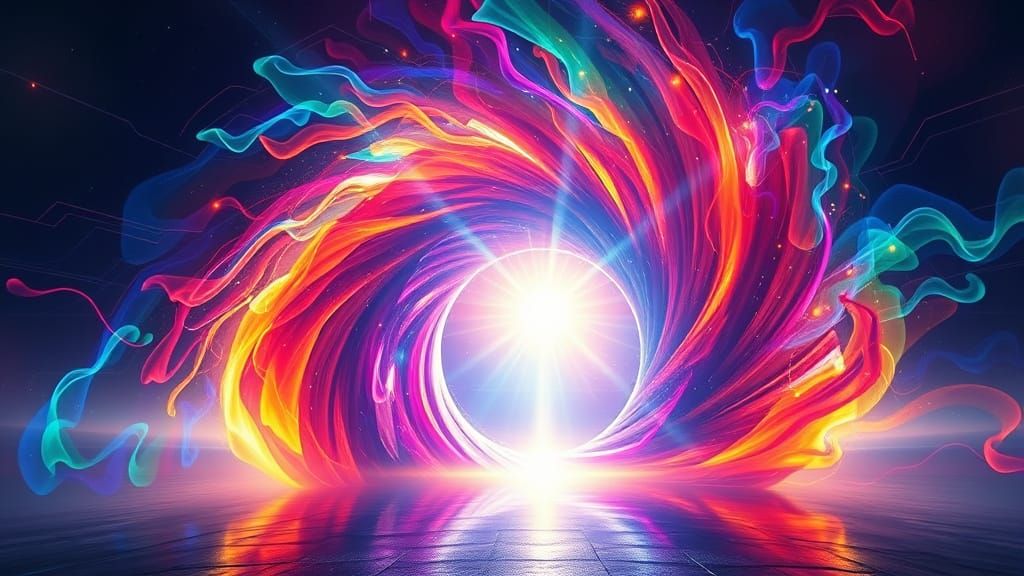Vibrant Portal Symbolizing Life Transition in Digital Matte ...