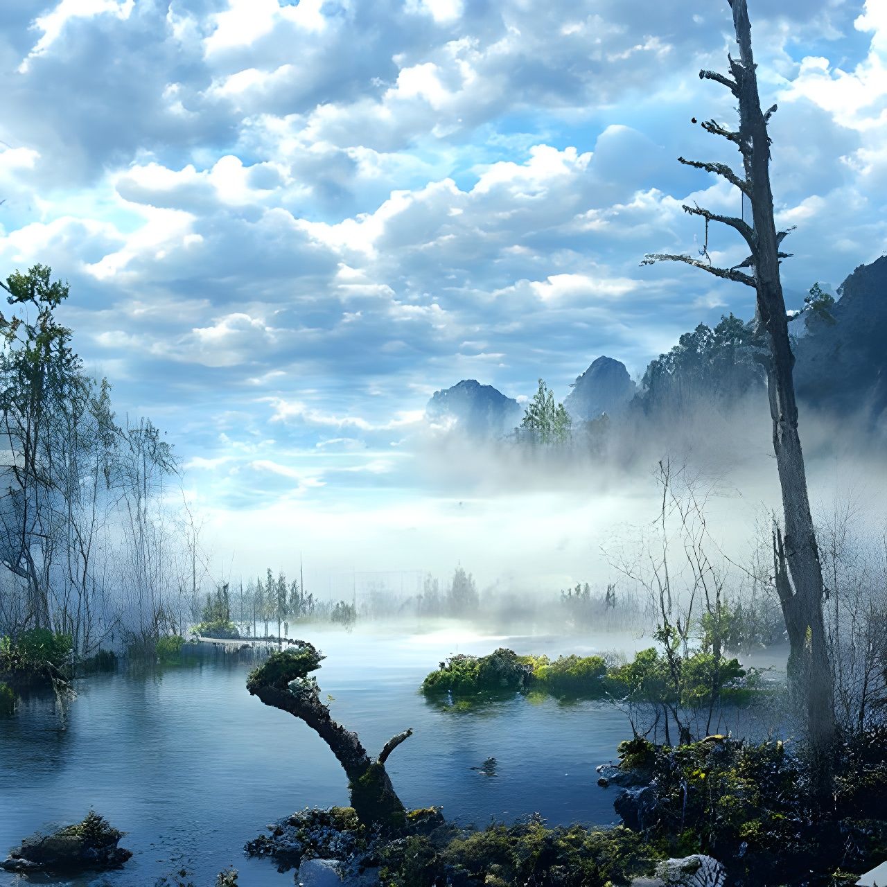 Enchanted Misty Swamp: A Photorealistic Masterpiece