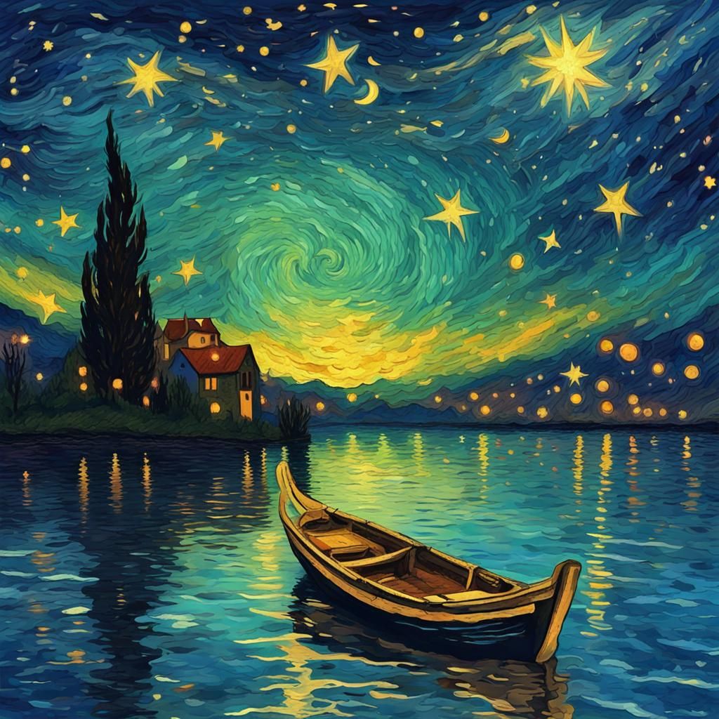 Glittering Starry Night Sky Digital Illustration
