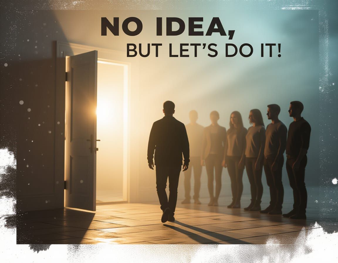 Lone Figure Steps Into Light, Hopeful Mood