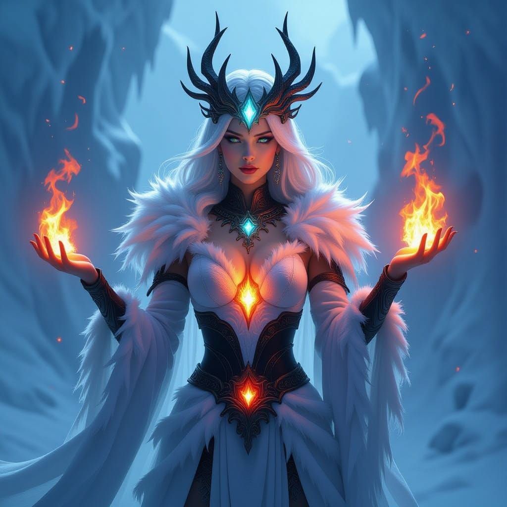 Goddess Snowfire: Ice and Fire Elemental Power