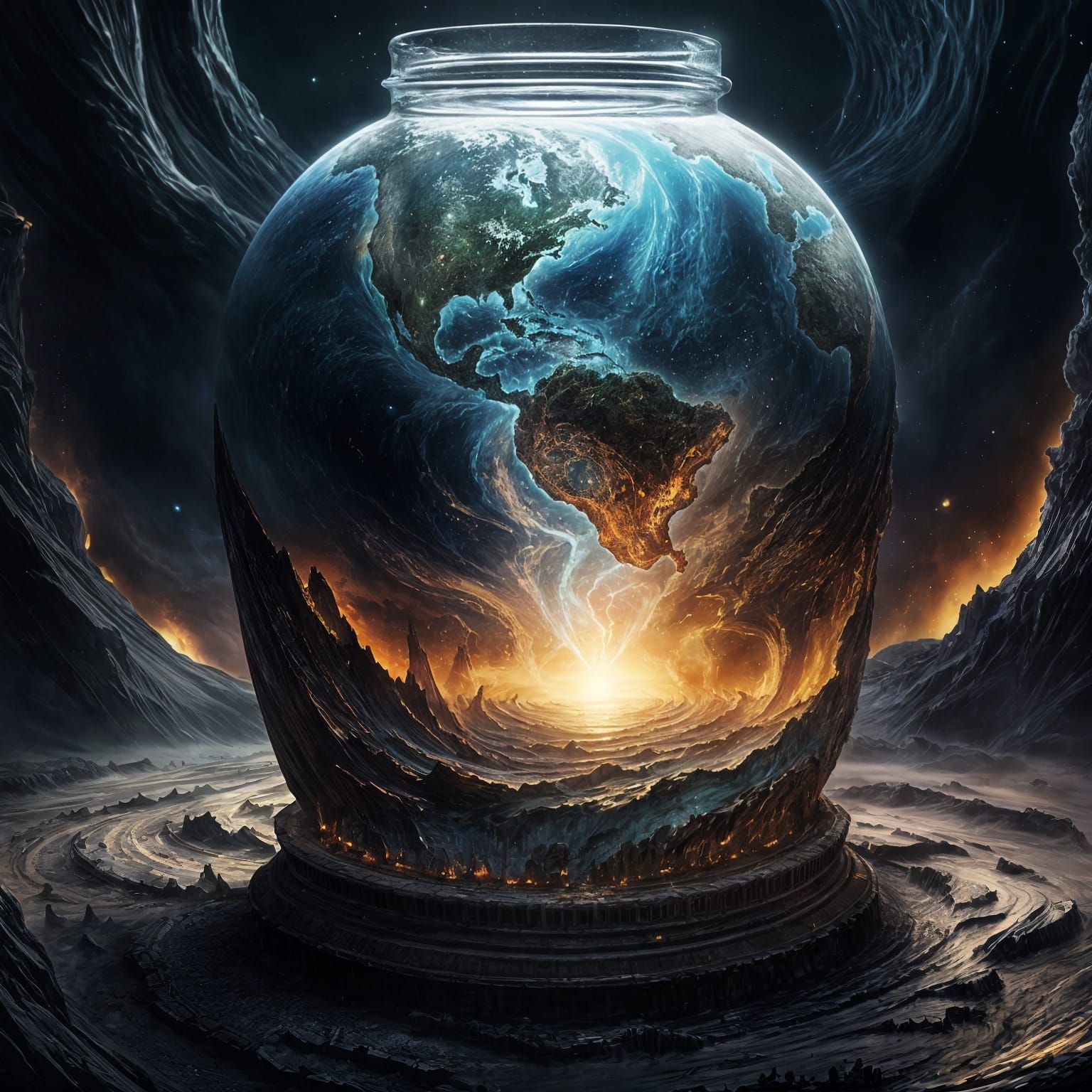 Earth Meltdown: Dark Magic Unleashed in Fantasy Art